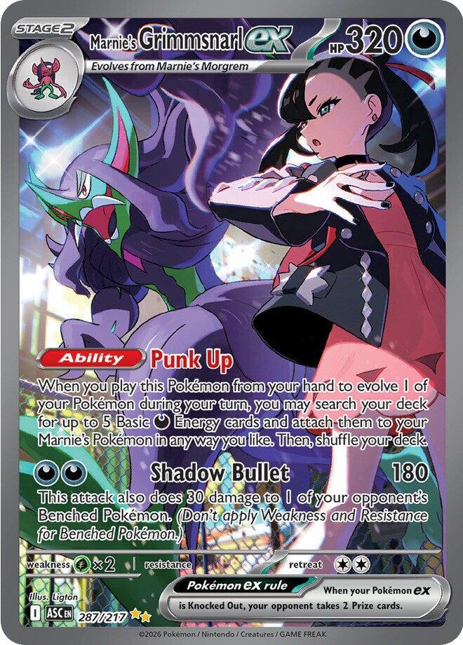 Pokémon TCG: Marnie's Grimmsnarl ex #287 – Tekli Kart (İngilizce)
