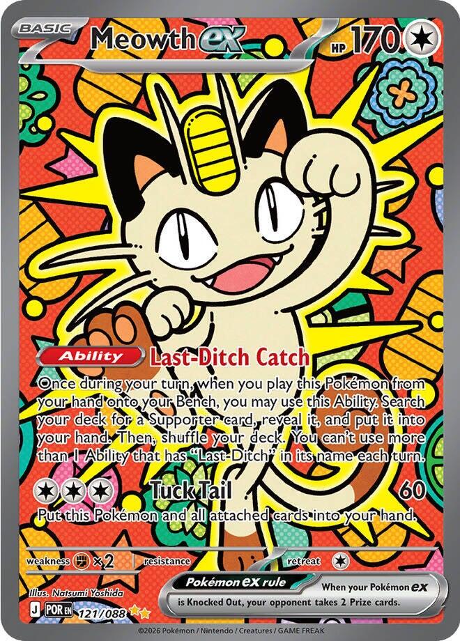 Pokémon TCG: Meowth ex #121/088 – Tekli Kart (İngilizce)