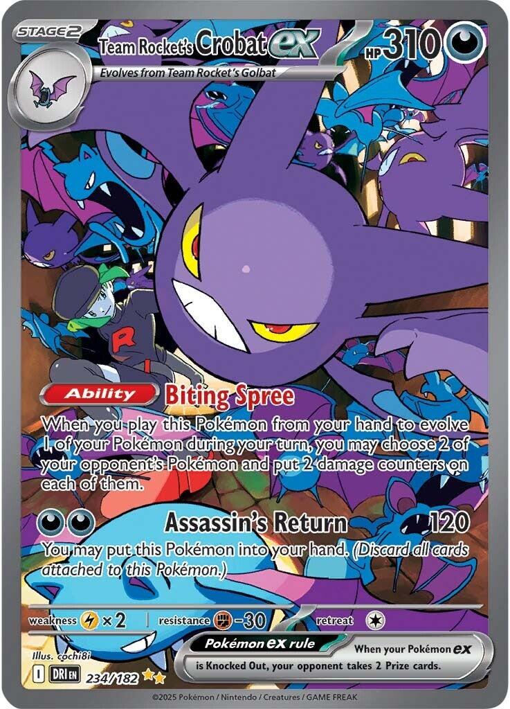 Pokémon TCG: Team Rocket's Crobat ex #234/182 – Tekli Kart (İngilizce)