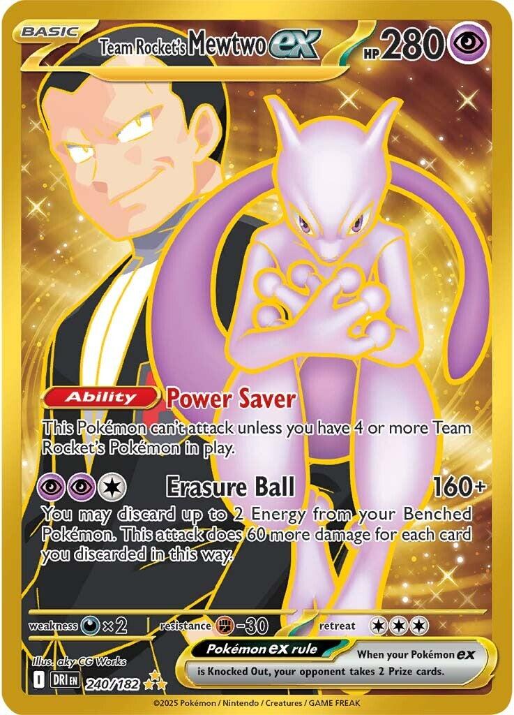 Pokémon TCG: Team Rocket's Mewtwo ex #240/182 – Tekli Kart (İngilizce)